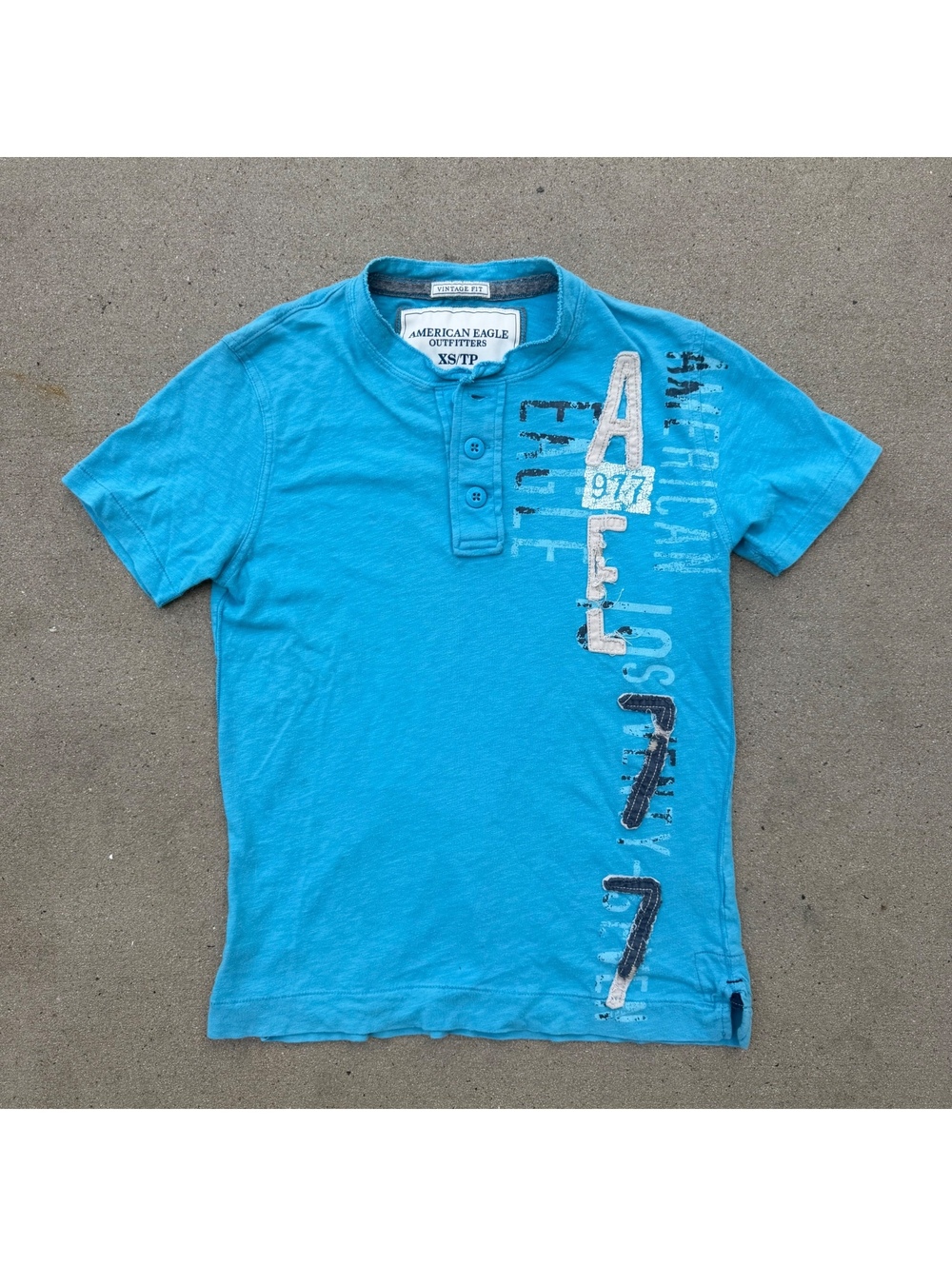 American Eagle T-Shirt Men Regular XS Blue Vintage Fit Casual